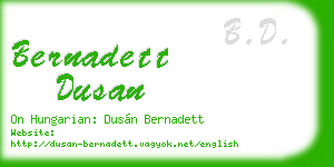 bernadett dusan business card